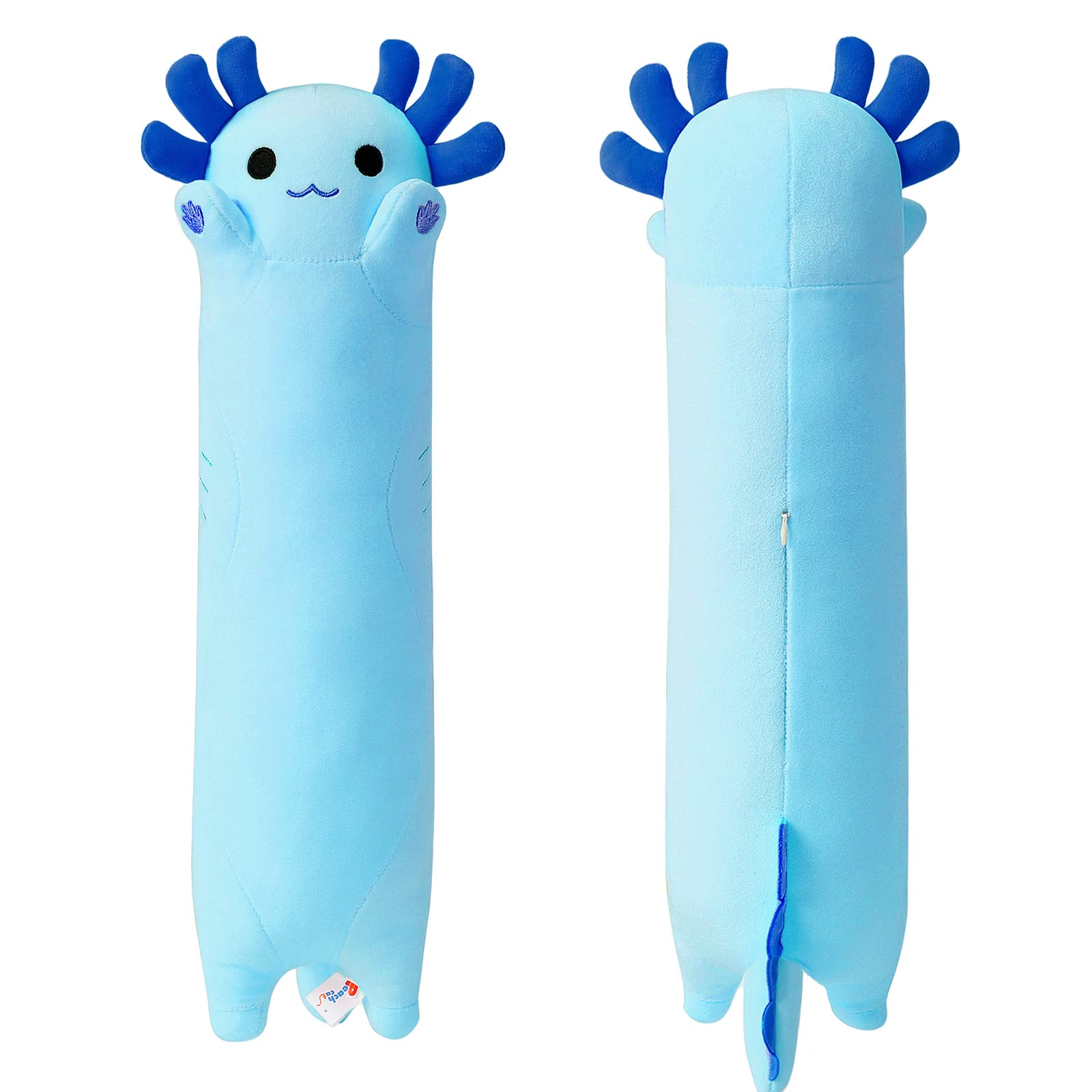 Peach Cat Blue Long Axolotl Plush Pillow Toy Cute Axolotl Stuffed Animal For Girls And Boys 20'